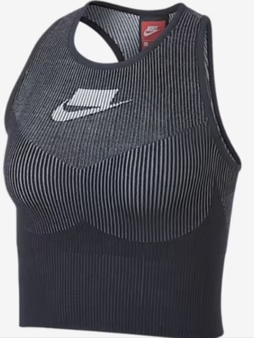 Nike Tech Knit Cropped Racerback Tank, Blue - Picture 8 of 8